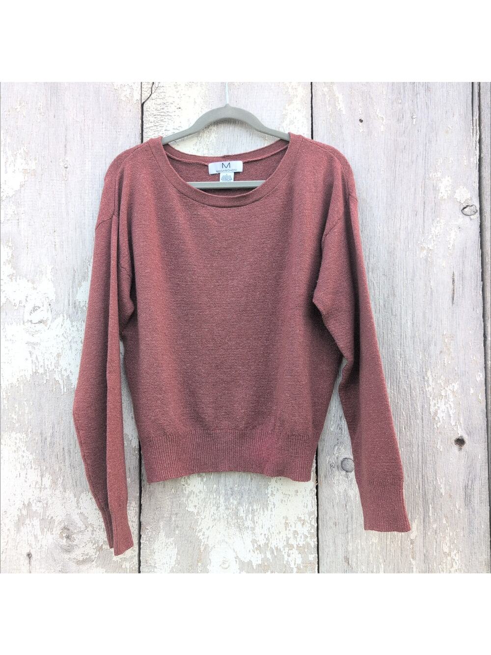 Magaschoni Camel Hair Blend Pullover Sweater Teracotta Women's Large